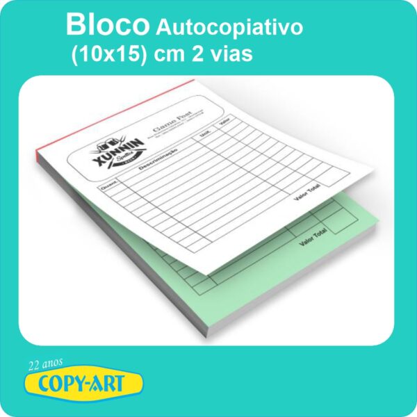 Blocos Autocopiativo 150x210mm 2 vias 50x2