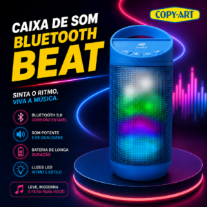 Caixa de Som Bluetooth Beat , C3tech, Azul Azul-turquesa Sp-b50bl