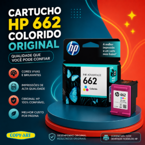Cartucho HP 662 Colorido Original (CZ104AB)