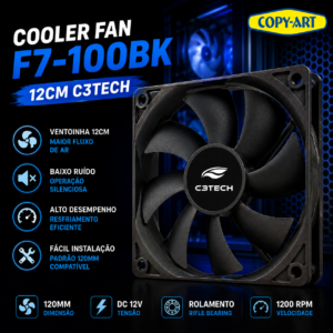 Cooler Fan F7-100BK 12CM C3Tech